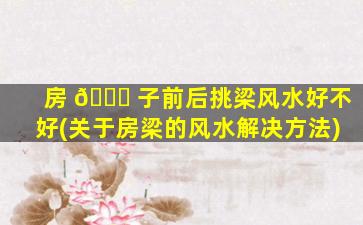 房 🐘 子前后挑梁风水好不好(关于房梁的风水解决方法)